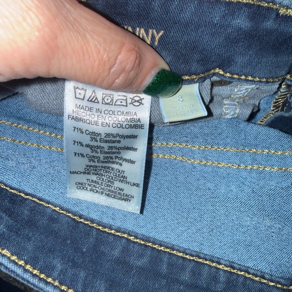 Michael Kors Izzy Skinny Jeans Dark Wash Size 8 Stretch - Picture 13 of 14